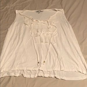 White top with fringe front and gold accent